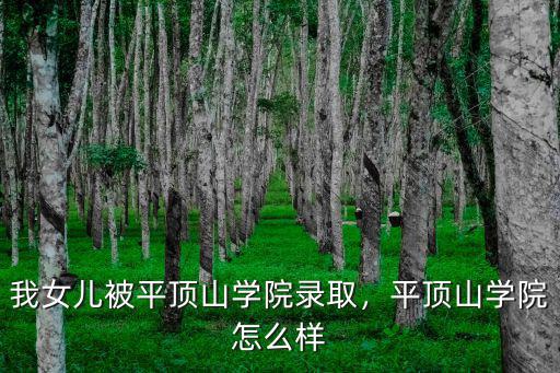 我女兒被平頂山學(xué)院錄取，平頂山學(xué)院怎么樣