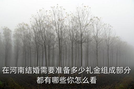 在河南結婚需要準備多少禮金組成部分都有哪些你怎么看