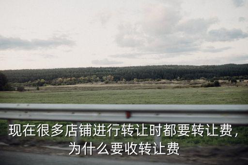 現在很多店鋪進行轉讓時都要轉讓費，為什么要收轉讓費