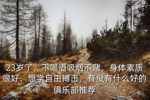 23歲了，不喝酒吸煙不賭，身體素質很好，想學自由搏擊，有沒有什么好的俱樂部推薦