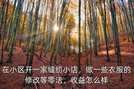 在小區(qū)開(kāi)一家縫紉小店，做一些衣服的修改等零活，收益怎么樣