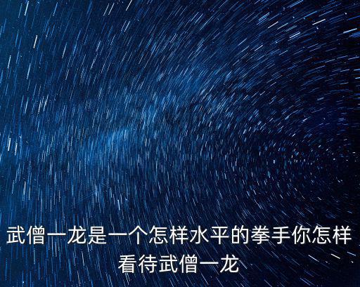 河南少林武僧一龍的身體怎么樣了,一龍是武僧嗎