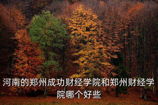 河南的鄭州成功財經(jīng)學(xué)院和鄭州財經(jīng)學(xué)院哪個好些