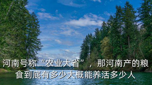 河南號稱“農業大省”，那河南產的糧食到底有多少大概能養活多少人