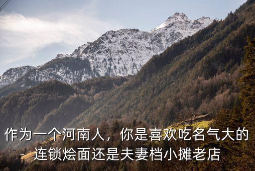 作為一個河南人，你是喜歡吃名氣大的連鎖燴面還是夫妻檔小攤老店