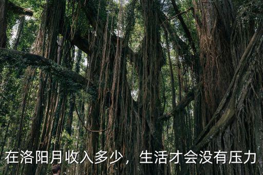 在洛陽月收入多少，生活才會沒有壓力