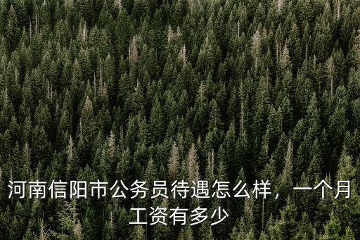 河南信陽市公務(wù)員待遇怎么樣，一個月工資有多少