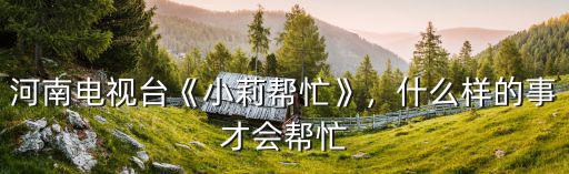 河南電視臺小莉幫忙電話號是多少,河南電視臺《小莉幫忙》