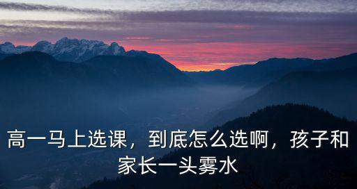 高一馬上選課，到底怎么選啊，孩子和家長(zhǎng)一頭霧水