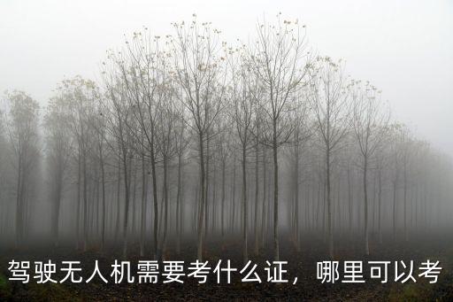 駕駛無人機需要考什么證，哪里可以考