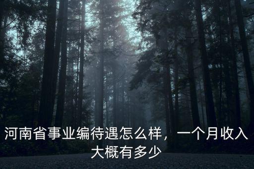 河南省事業編待遇怎么樣，一個月收入大概有多少