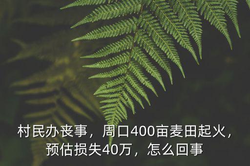村民辦喪事，周口400畝麥田起火，預估損失40萬，怎么回事