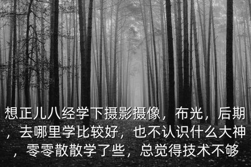 想正兒八經學下攝影攝像，布光，后期，去哪里學比較好，也不認識什么大神，零零散散學了些，總覺得技術不夠
