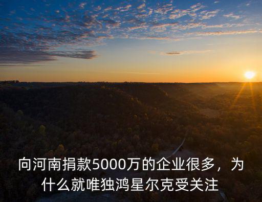 向河南捐款5000萬的企業很多，為什么就唯獨鴻星爾克受關注