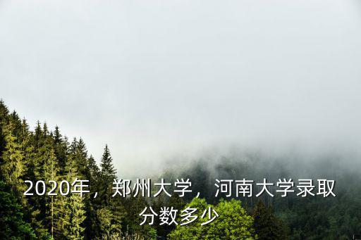 2020年，鄭州大學，河南大學錄取分數多少