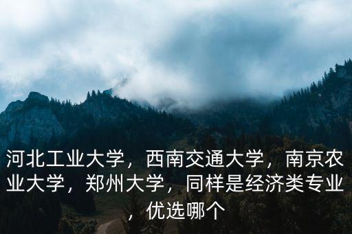 河北工業大學，西南交通大學，南京農業大學，鄭州大學，同樣是經濟類專業，優選哪個