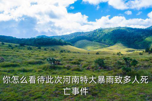 你怎么看待此次河南特大暴雨致多人死亡事件