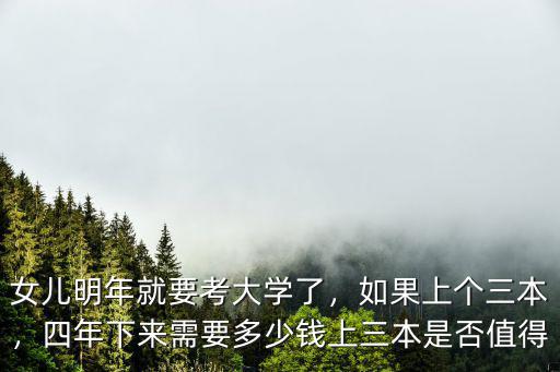 女兒明年就要考大學了，如果上個三本，四年下來需要多少錢上三本是否值得