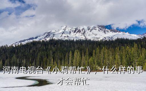 河南電視臺小莉幫忙號碼是多少,河南電視臺《小莉幫忙》
