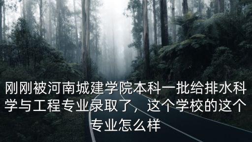 剛剛被河南城建學院本科一批給排水科學與工程專業錄取了，這個學校的這個專業怎么樣