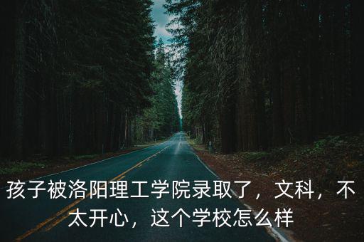 孩子被洛陽理工學院錄取了，文科，不太開心，這個學校怎么樣