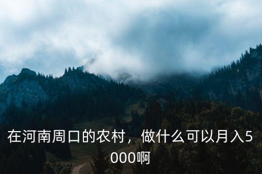 在河南周口的農村，做什么可以月入5000啊