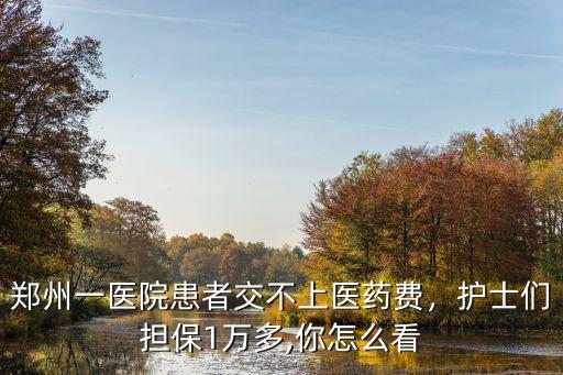 鄭州一醫院患者交不上醫藥費，護士們擔保1萬多,你怎么看