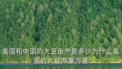 美國和中國的大豆畝產是多少為什么美國的大豆產量厲害