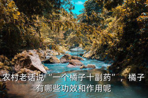 農(nóng)村老話說“一個橘子十副藥”，橘子有哪些功效和作用呢