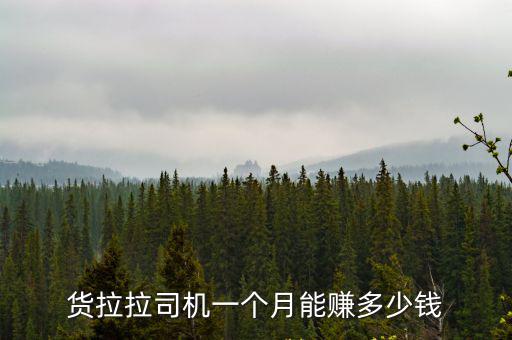 貨拉拉司機一個月能賺多少錢