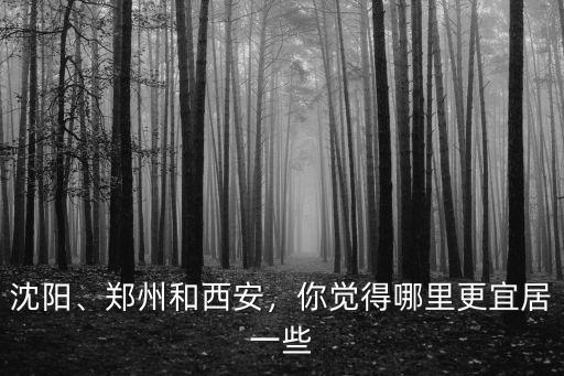 沈陽、鄭州和西安，你覺得哪里更宜居一些