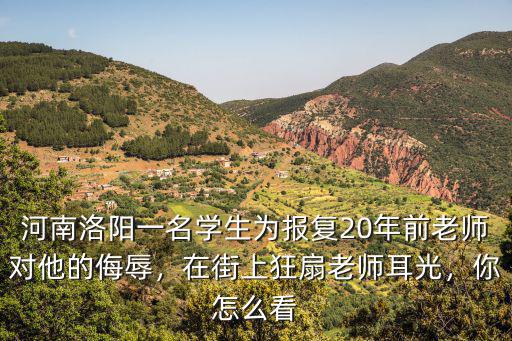 河南洛陽一名學生為報復20年前老師對他的侮辱，在街上狂扇老師耳光，你怎么看