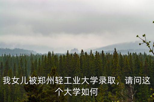 我女兒被鄭州輕工業(yè)大學(xué)錄取，請問這個大學(xué)如何