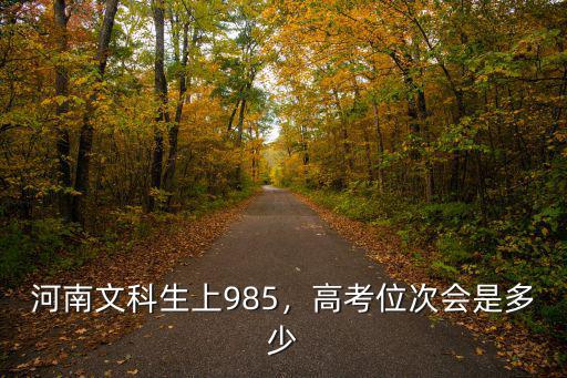 河南文科生上985，高考位次會是多少