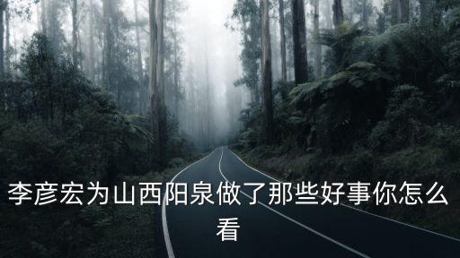 李彥宏為山西陽泉做了那些好事你怎么看