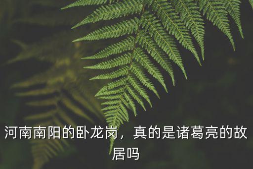河南南陽的臥龍崗，真的是諸葛亮的故居嗎