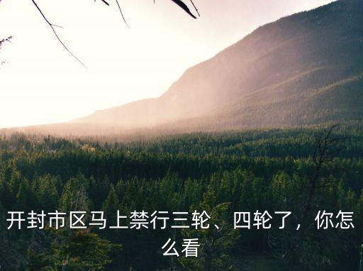 開封市區(qū)馬上禁行三輪、四輪了，你怎么看