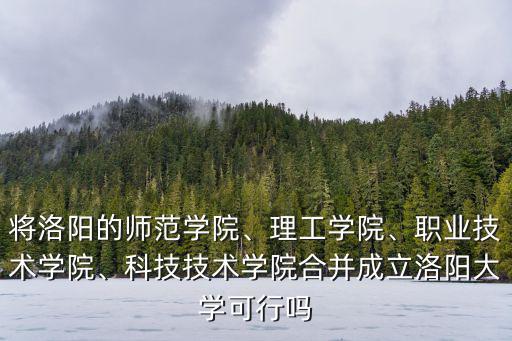 將洛陽的師范學院、理工學院、職業技術學院、科技技術學院合并成立洛陽大學可行嗎