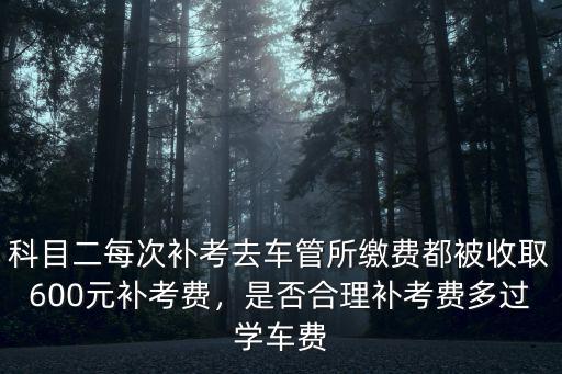 科目二每次補考去車管所繳費都被收取600元補考費，是否合理補考費多過學車費