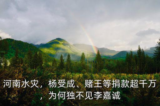河南水災，楊受成、賭王等捐款超千萬，為何獨不見李嘉誠