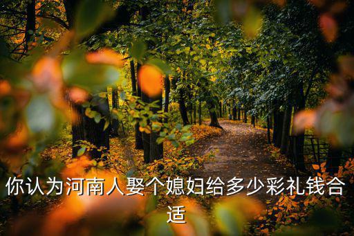 你認(rèn)為河南人娶個(gè)媳婦給多少彩禮錢合適