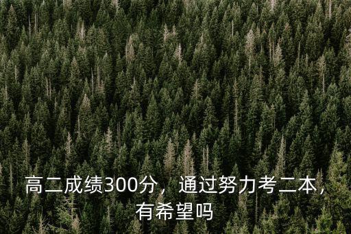 高二成績300分，通過努力考二本，有希望嗎