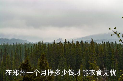 在鄭州一個月掙多少錢才能衣食無憂