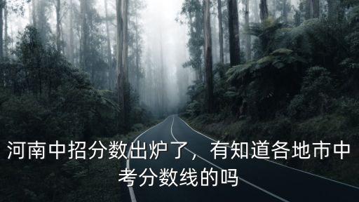 河南中招分數(shù)出爐了，有知道各地市中考分數(shù)線的嗎