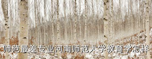 師范最差專業河南師范大學教育學怎樣