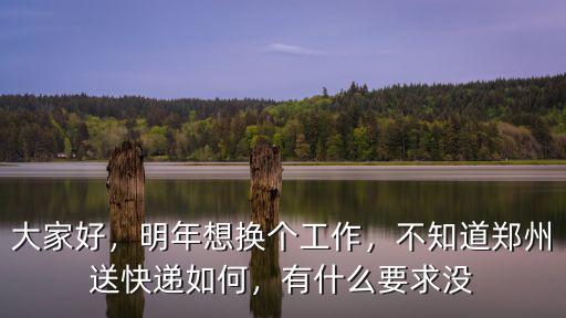 大家好，明年想換個工作，不知道鄭州送快遞如何，有什么要求沒