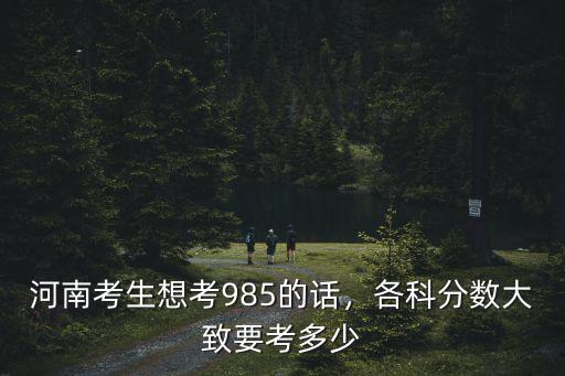 河南考生想考985的話，各科分數大致要考多少