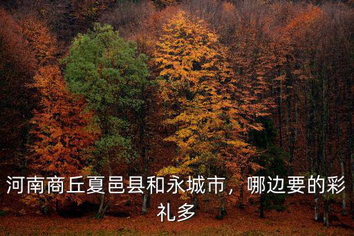 河南商丘夏邑縣和永城市，哪邊要的彩禮多