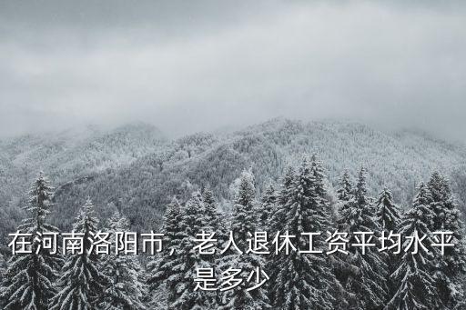 在河南洛陽市，老人退休工資平均水平是多少