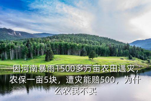 因河南暴雨1500多萬畝農田遇災，農保一畝5塊，遭災能賠500，為什么農民不買